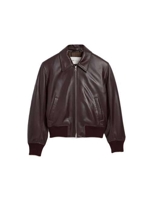 Giacca in pelle d'agnello liscia. Ami Paris | FJK850.LH0068A235 DARKCHERRY